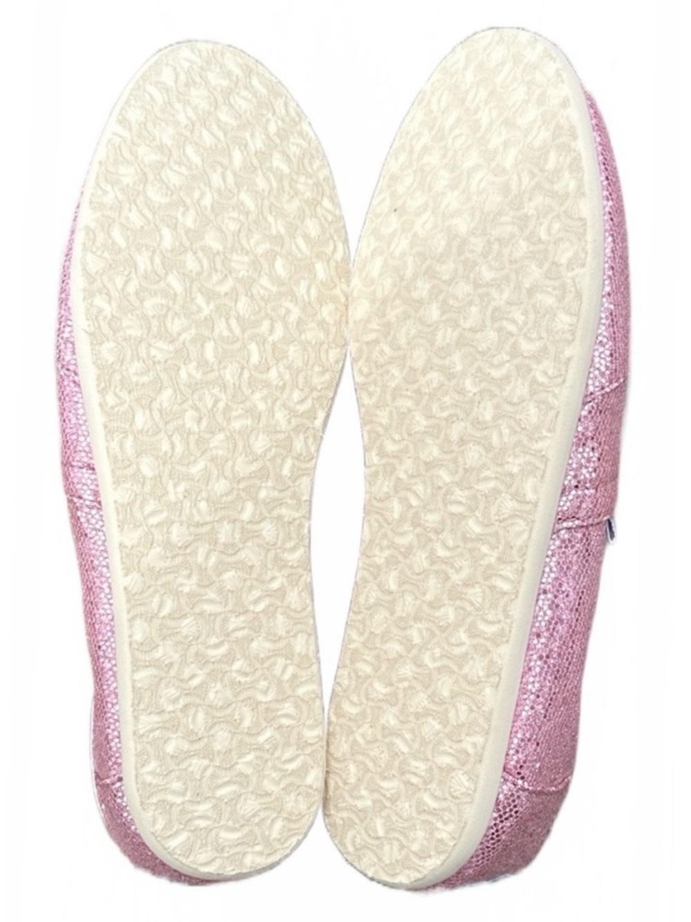 TOMS Pink Glitter Slip-On Flats Sparkle Balletcore Women’s 6 NWOT - Picture 8 of 9